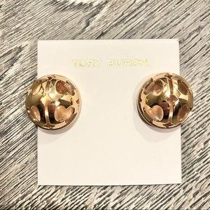 Tory Burch Gold Stud Miller Bubble Earrings Brand New